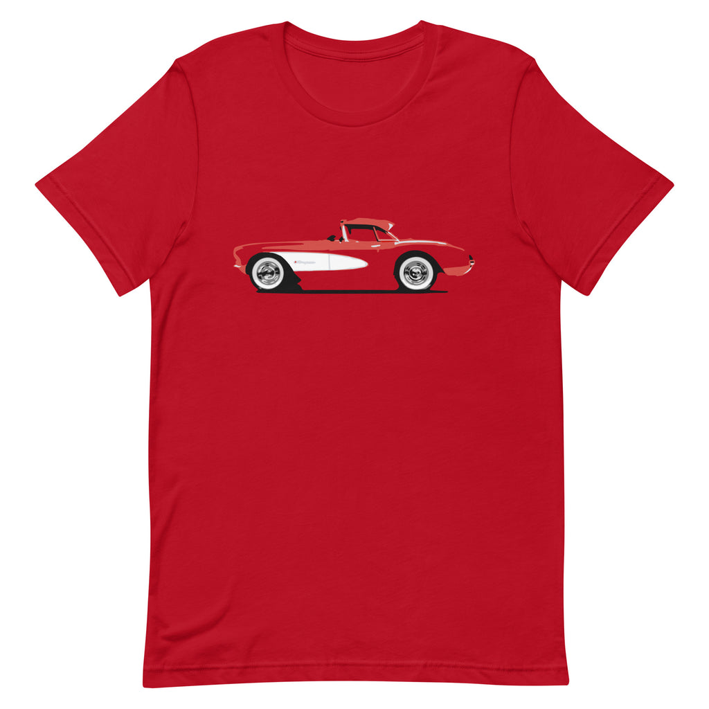 Red 1957 Corvette C1 Antique Collector Car Gift Short-sleeve unisex t-shirt