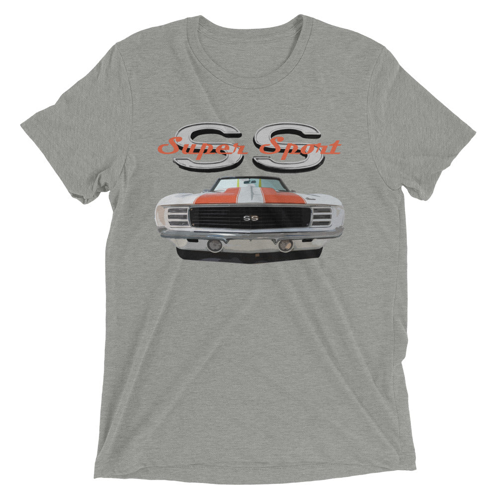 1969 Chevy Camaro SS Super Sport Classic American Muscle Car tri-blend t-shirt