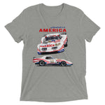 Spirit of America Greenwood Corvette Widebody Race Car tri-blend t-shirt