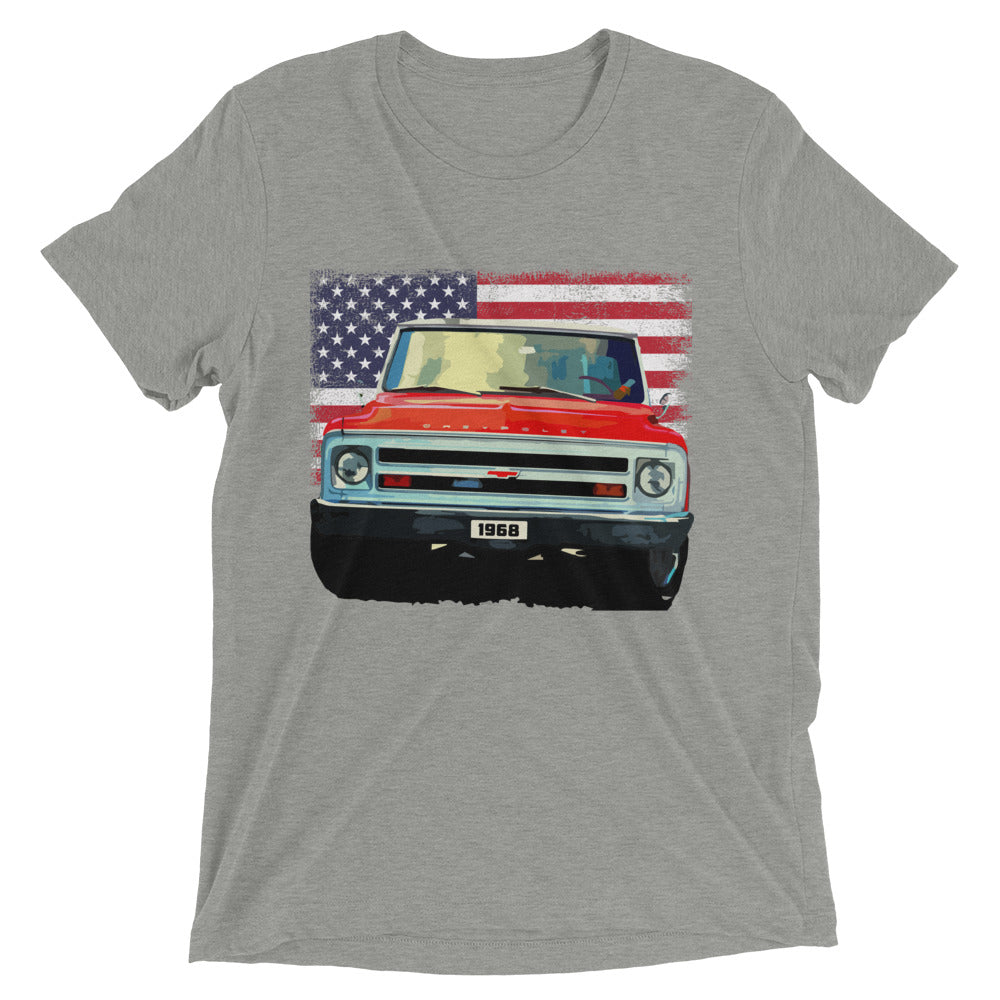 1968 Red Chevy C10 Pickup Truck Owner Gift Vintage Feel Tri-blend t-shirt