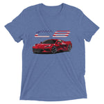 2020 2021 Corvette C8 Patriotic Short sleeve tri-blend t-shirt