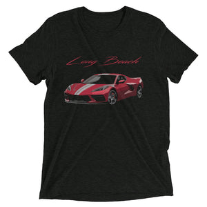 2020 2021 Long Beach Red Corvette C8 Short sleeve tri-blend t-shirt