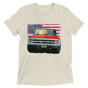 1968 Red Chevy C10 Pickup Truck Owner Gift Vintage Feel Tri-blend t-shirt