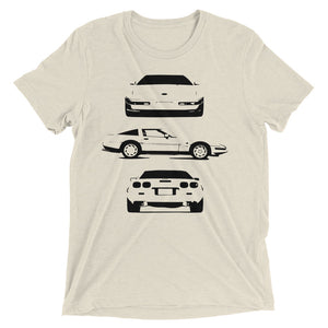 Corvette C4 1990s Vette Classic Car Chevy ZR1 Vintage style tri-blend  t-shirt