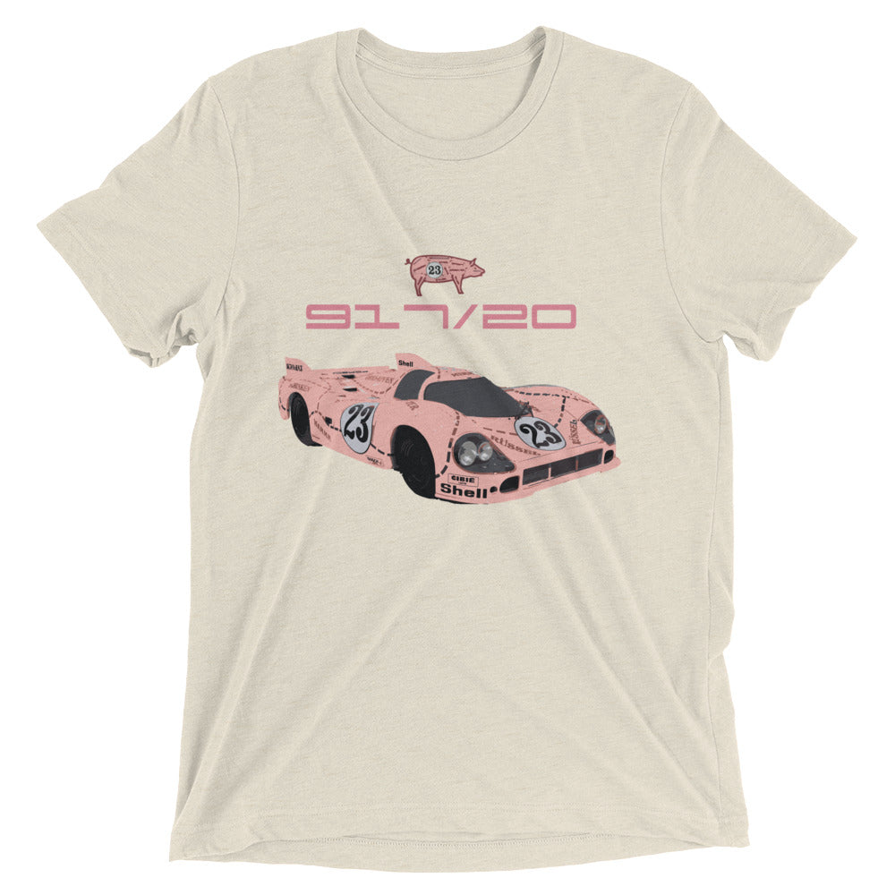 1971 Pink Pig 917/20 Vintage Race Car Vintage style tri-blend Short sleeve t-shirt