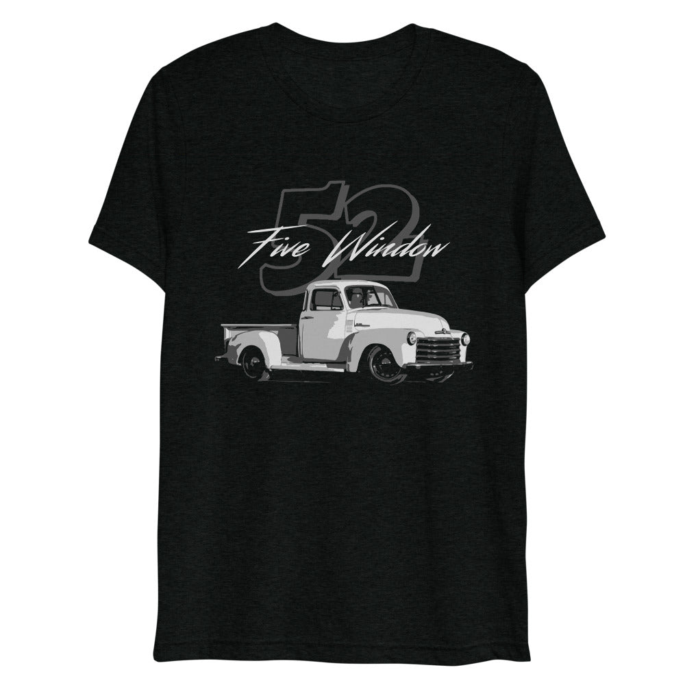 1952 Five Window Chevy Pickup Antique American Truck Collector Vintage style tri-blend t-shirt