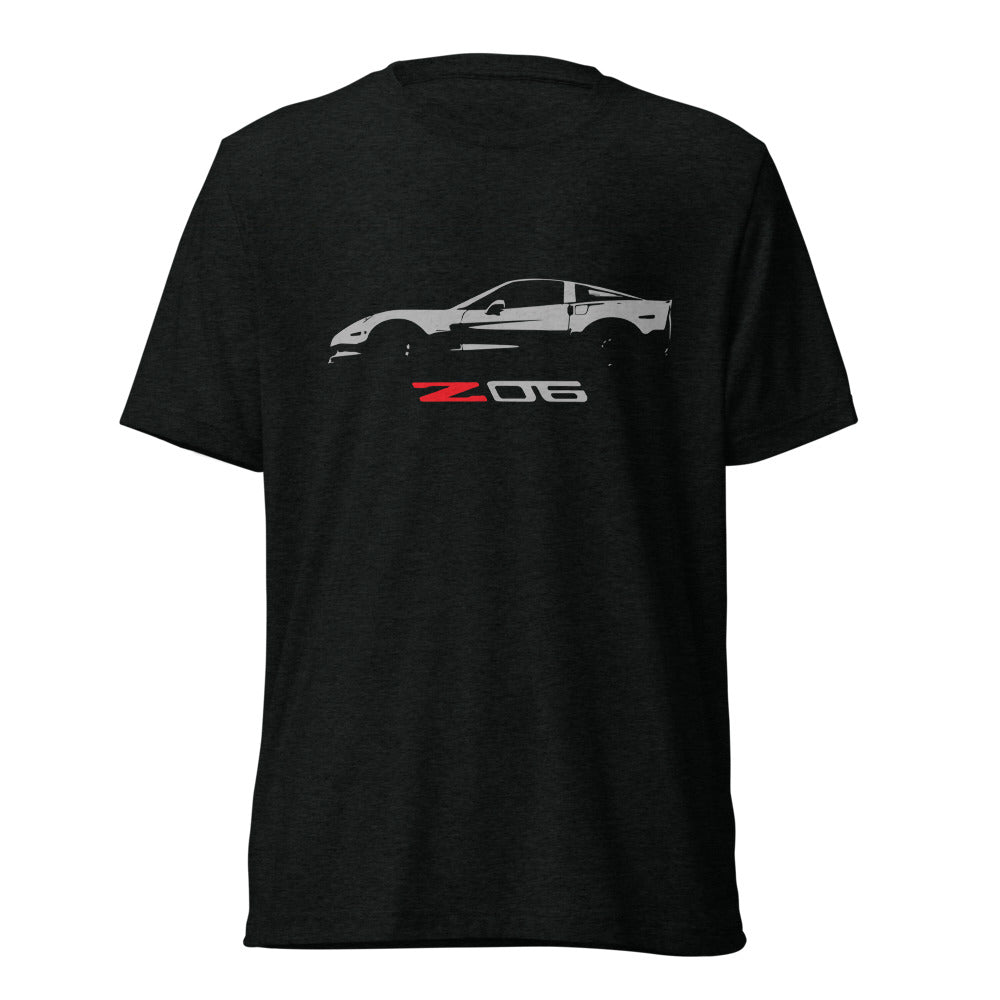 2013 Corvette Z06 C6 Vette Silhouette Custom Car Club Short sleeve tri-blend t-shirt