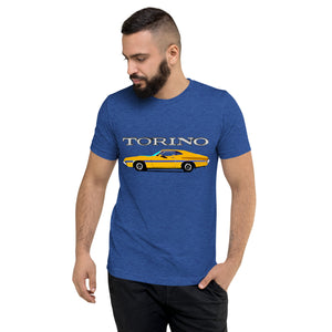 1972 Yellow Gold Ford Gran Torino Sport Muscle Car Owner Gift tri-blend t-shirt