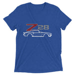 Second Generation Chevy Camaro Z28 Muscle Car Club Custom vintage style tri-blend t-shirt