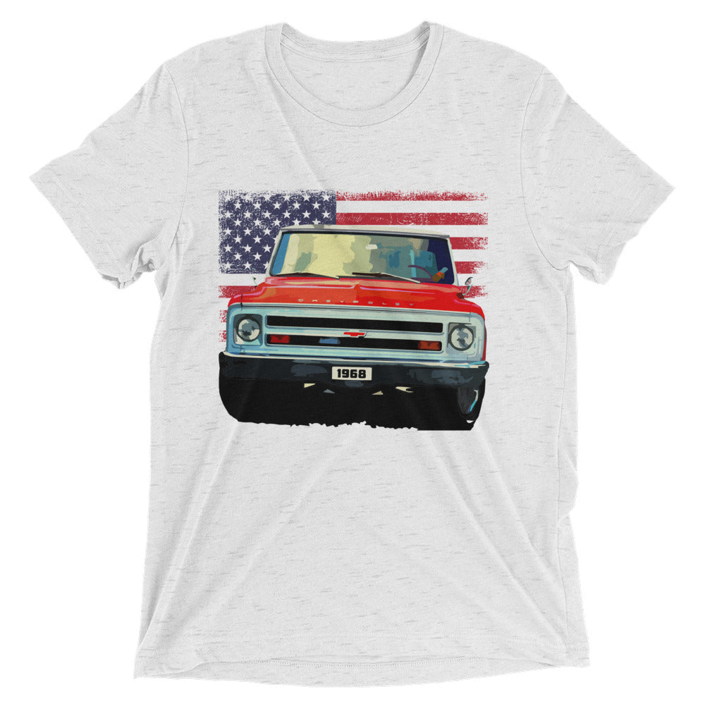 1968 Red Chevy C10 Pickup Truck Owner Gift Vintage Feel Tri-blend t-shirt