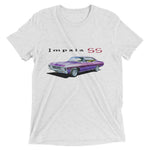 1967 Chevy Impala SS Classic Car Club Custom Retro T-Shirt in white, front view