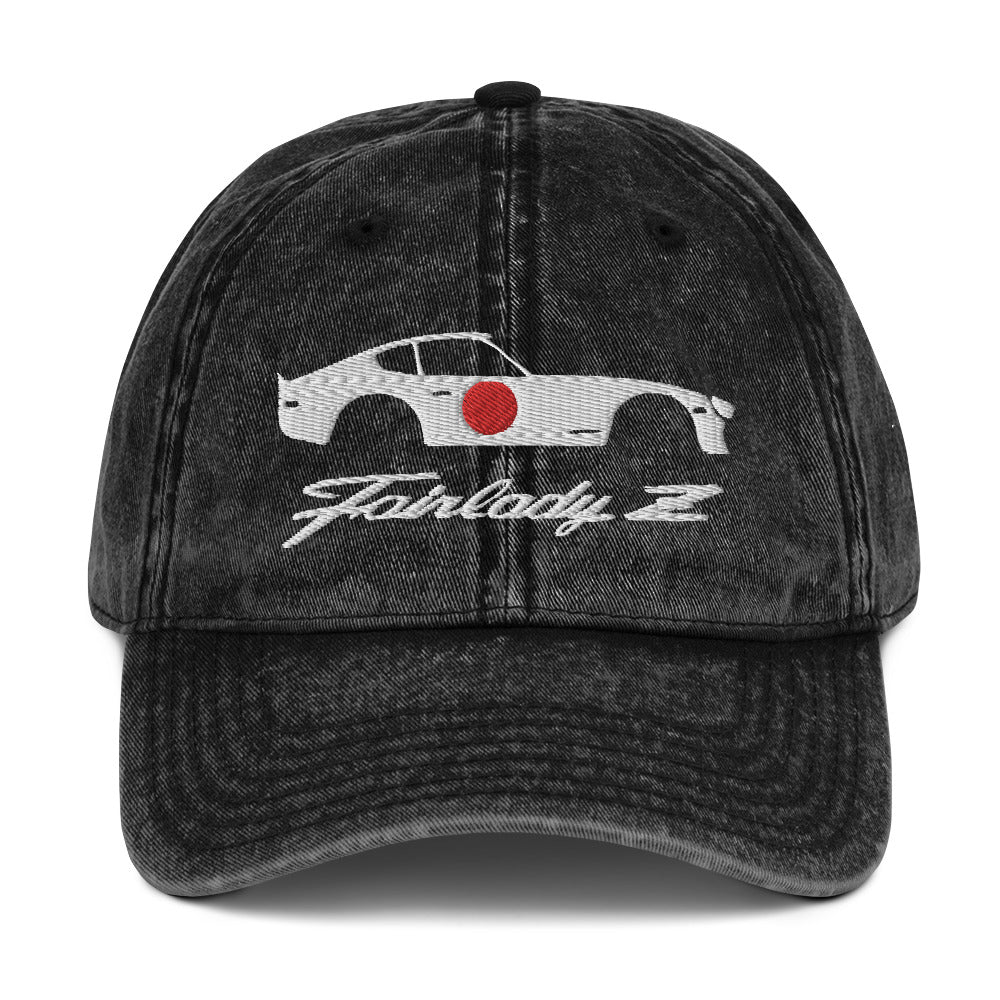 Datsun 280z Fairlady Z Script Japanese JDM Custom Design Embroidered Vintage Cotton Twill Cap Dad Hat