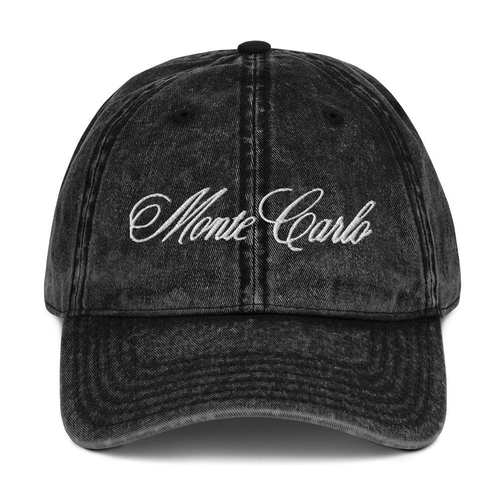 1971-1972 Monte Carlo Rear Script Emblem Classic Cars Vintage Cotton Twill Cap Dad Hat