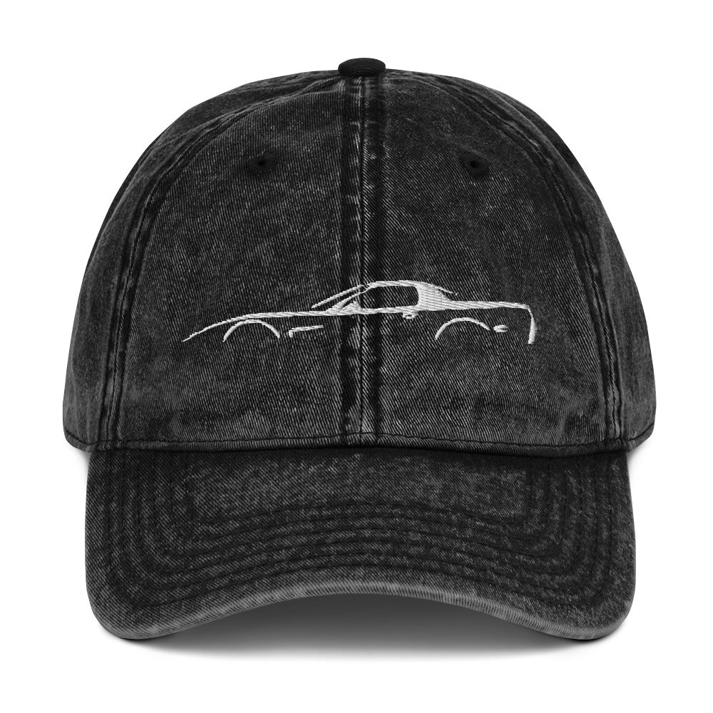 Corvette C5 Silhouette Outline 5th Gen Vette Owner Gift Vintage Cotton Twill Cap Dad Hat