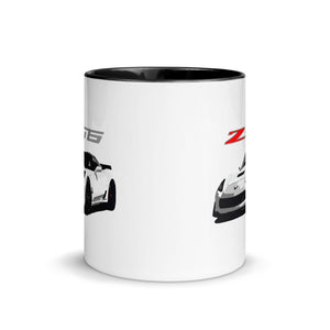White Corvette Z06 C7 Vette Owner Gift Custom Car Club Show Mug with Color Inside
