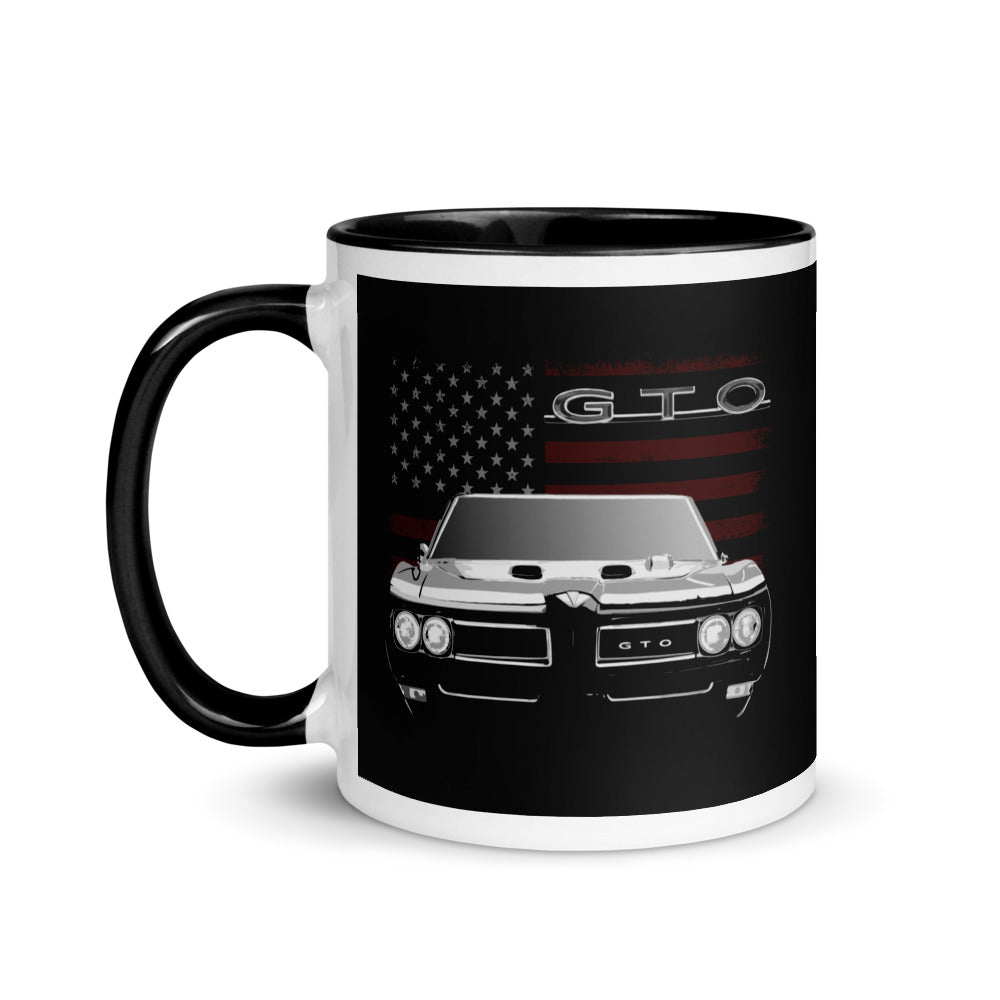 1968 GTO American Muscle Car USA Gift for Collector Car Owner Mug with Color Inside