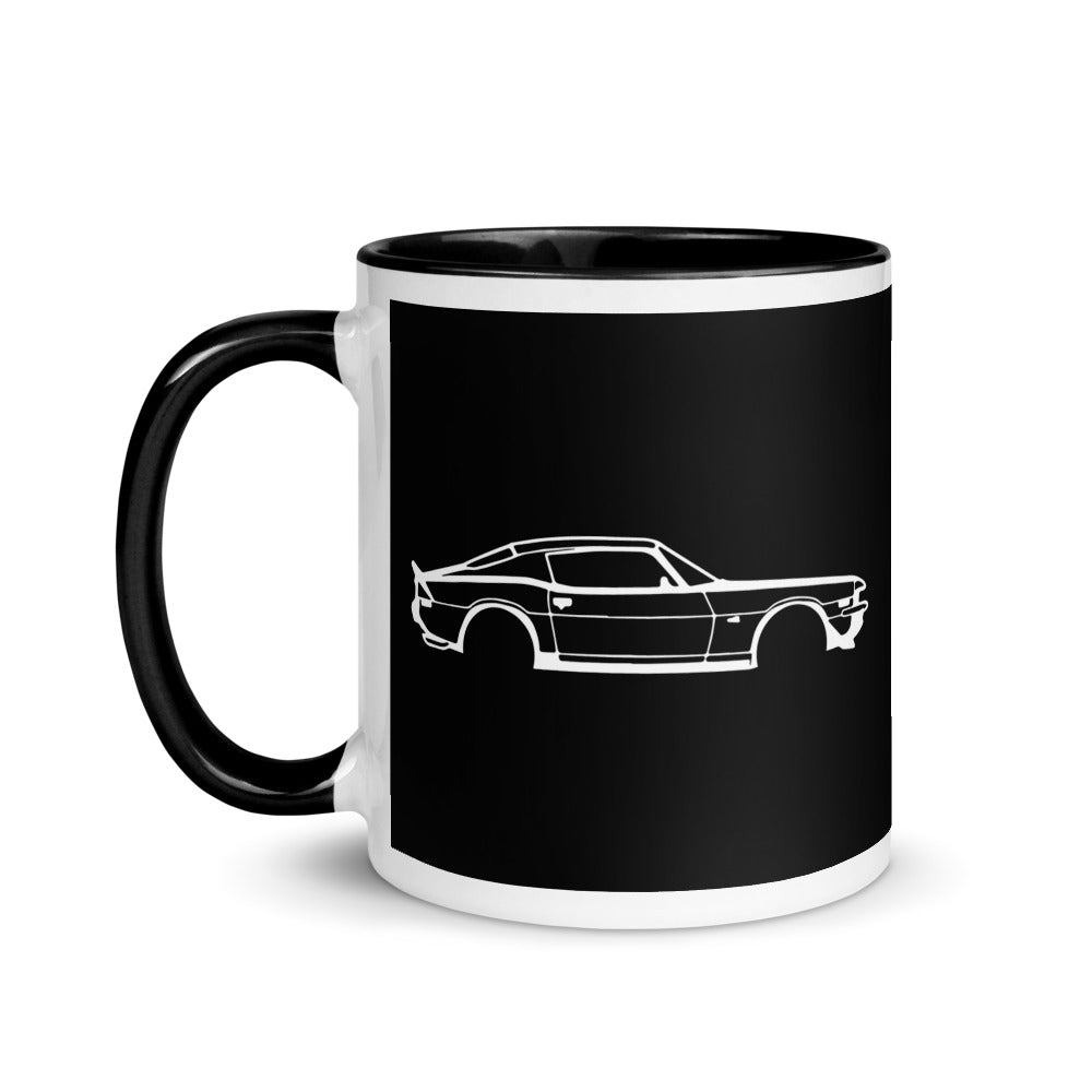 Second Generation Chevy Camaro Z28 Line Art Muscle Car Club Custom Mug with Color Inside