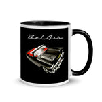 1957 57 Chevy Bel Air American Antique Classic Car Mug in black, right view