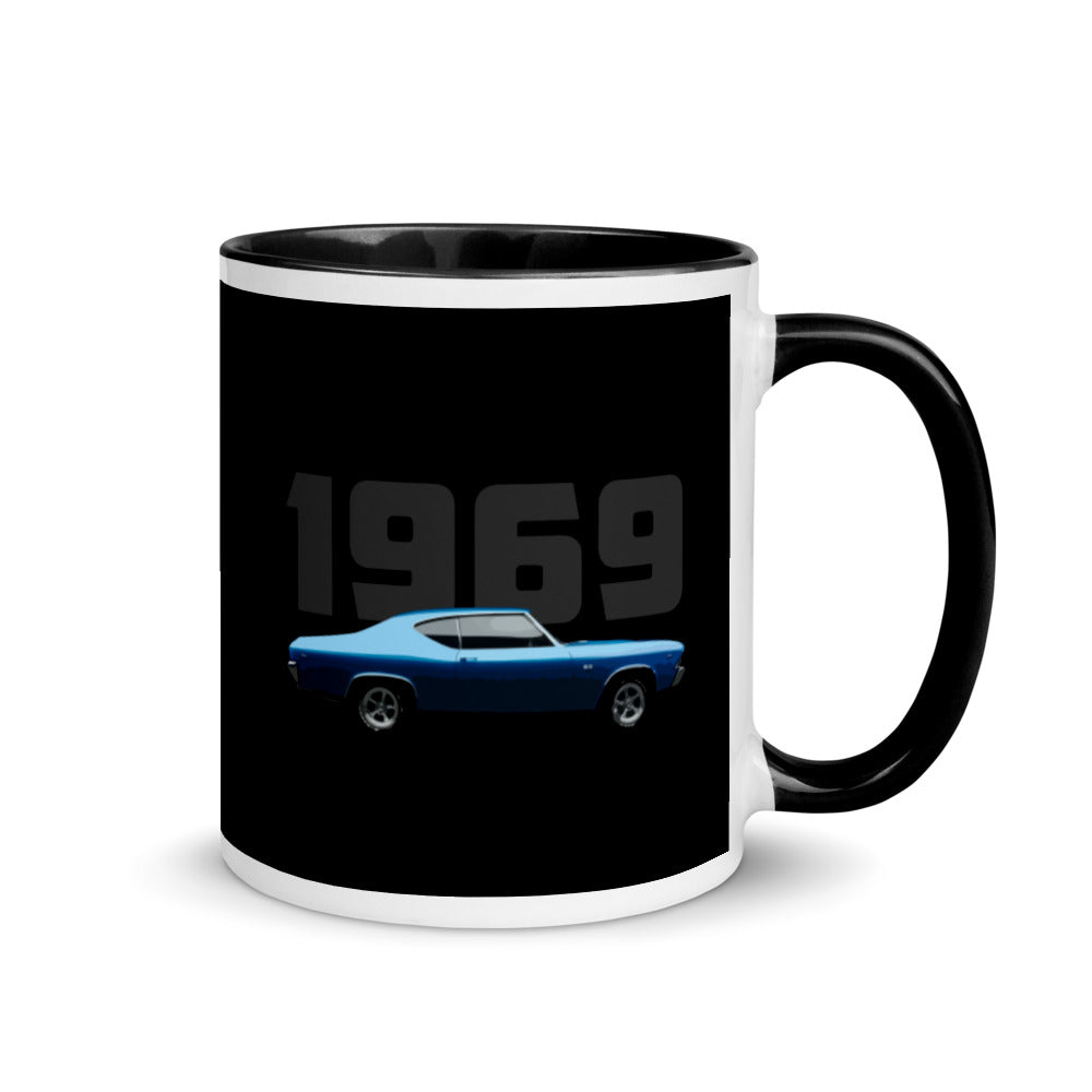 1969 Chevy 69 Chevelle American Muscle Car Owner Gift Mug with Color Inside
