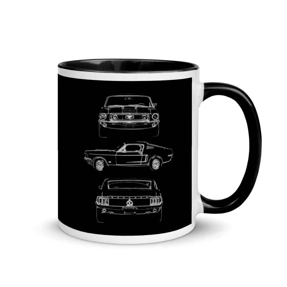 1968 Mustang Fastback Collector Car Owner Gift Mug with Color Inside