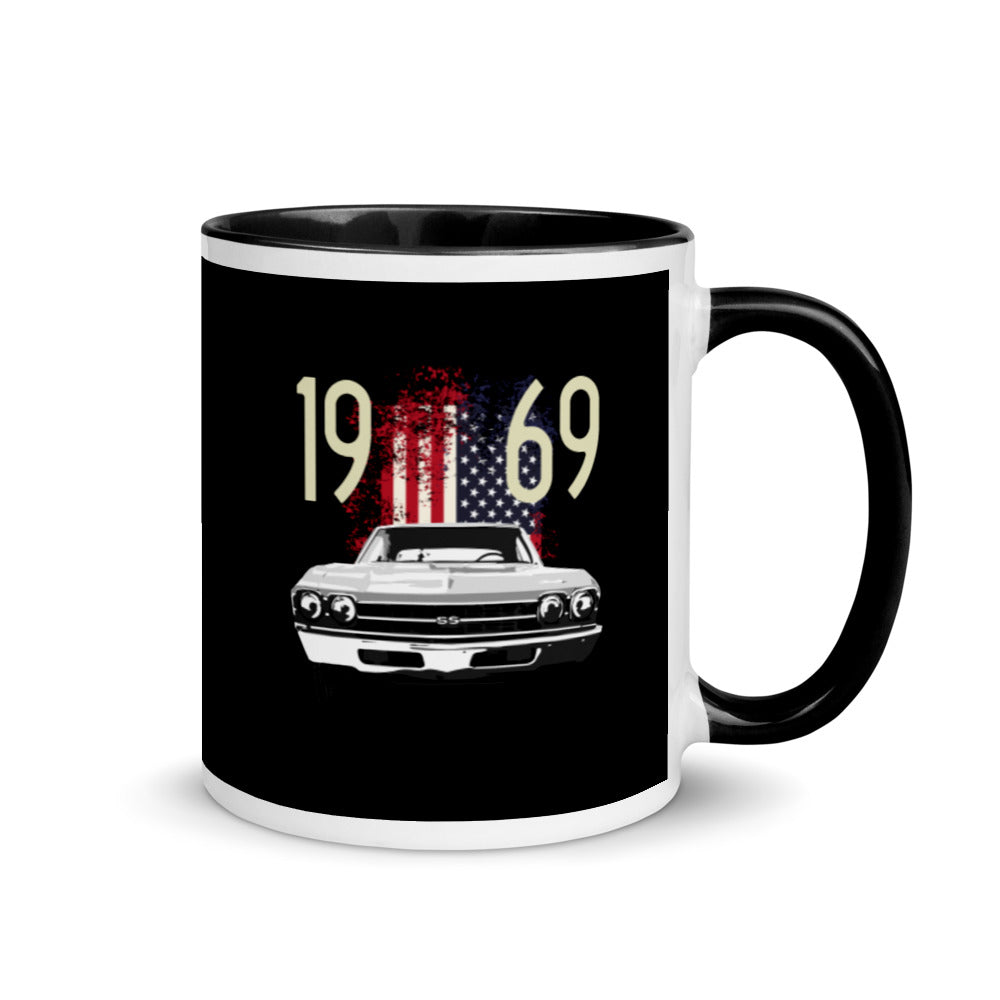 1969 Chevy Chevelle USA American Muscle Car Mug with Color Inside