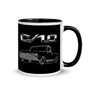 1972 Chevy C10 Short Bed Pickup Lowrider Truck Gift Mug with Color Inside