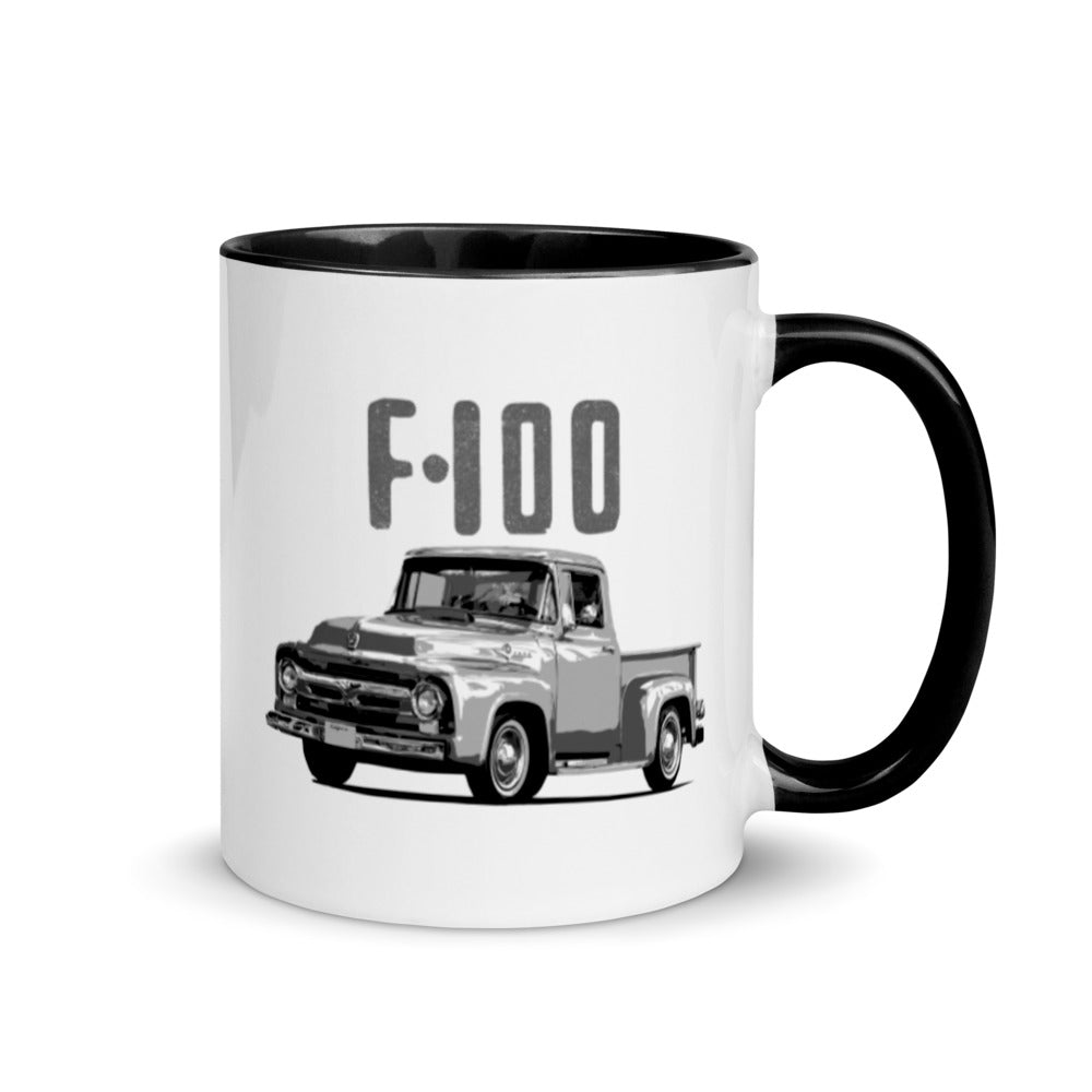 1950s Antique Ford F100 Pickup Truck Mug with Color Inside