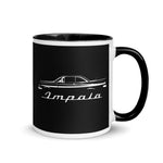 1959 Chevy Impala Silhouette Emblem Antique Mug in black, right view