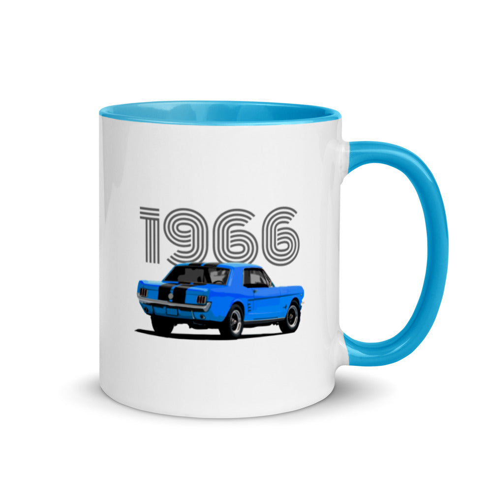 1966 Mustang Classic Antique Car Mug with Color Inside