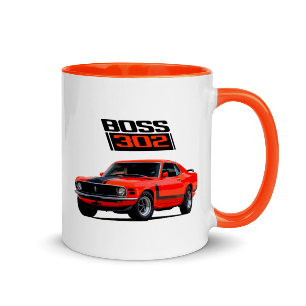 1970 Ford Mustang Boss 302 Fastback Collector Car Mug with Color Inside