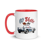 1960 Corvette Convertible C1 American Classic Car Automotive Nostalgia Mug with Color Inside