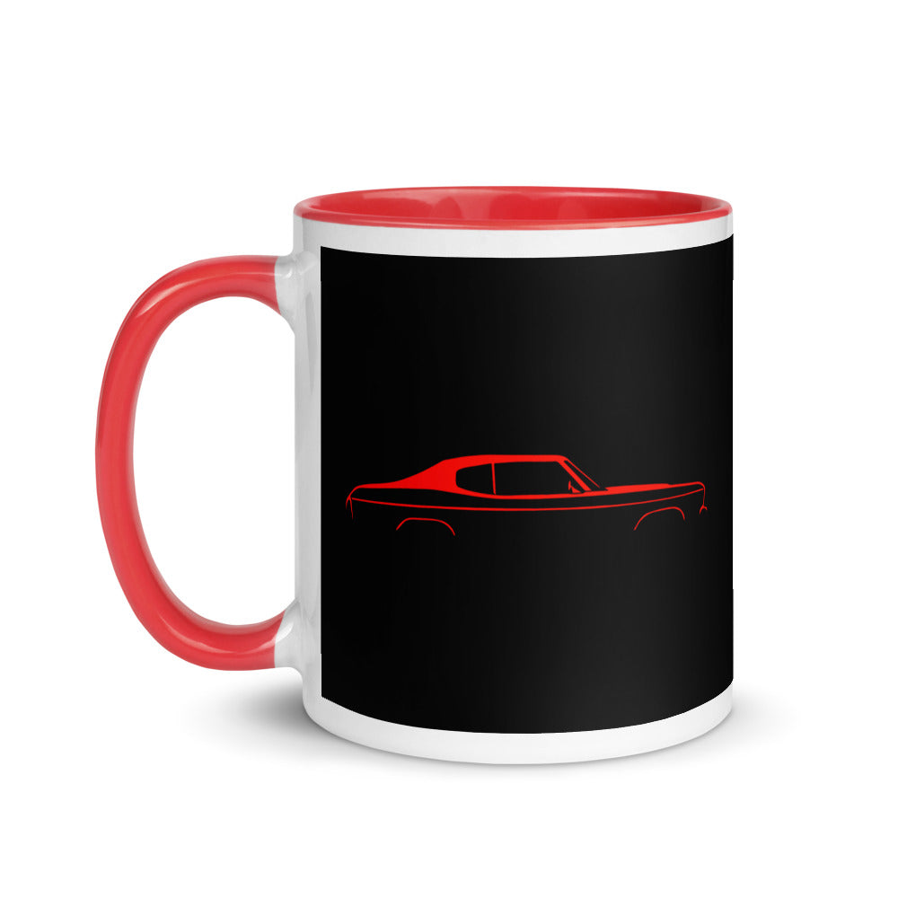 1970 Chevelle Silhouette Collector Car Owner Gift Chevy Muscle Cars Red Lines Custom Mug with Color Inside