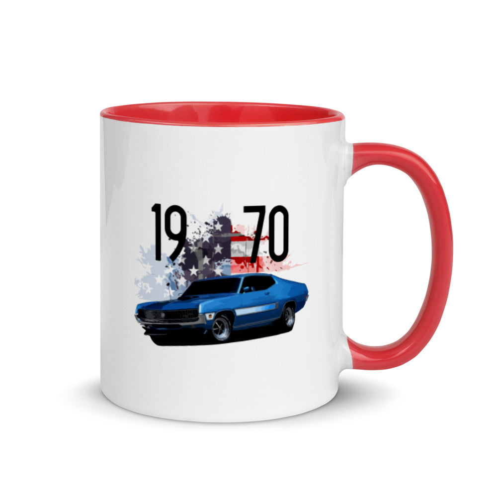 1970 Ford Torino GT Fastback Muscle Car Mug with Color Inside