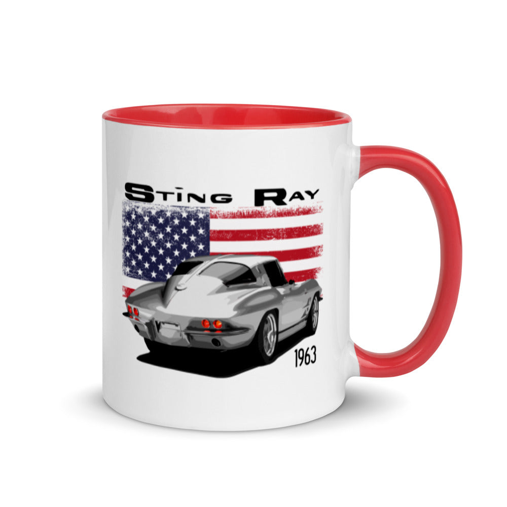1963 Corvette Sting Ray Collector Car Mug with Color Inside