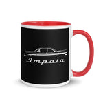 1959 Chevy Impala Silhouette Emblem Antique Mug in white, right view