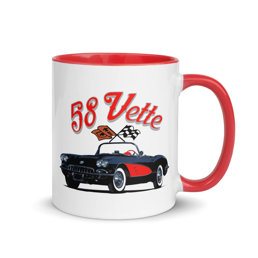 1958 Corvette C1 Antique Classic Car Collector Gift Americana Nostalgia Mug with Color Inside