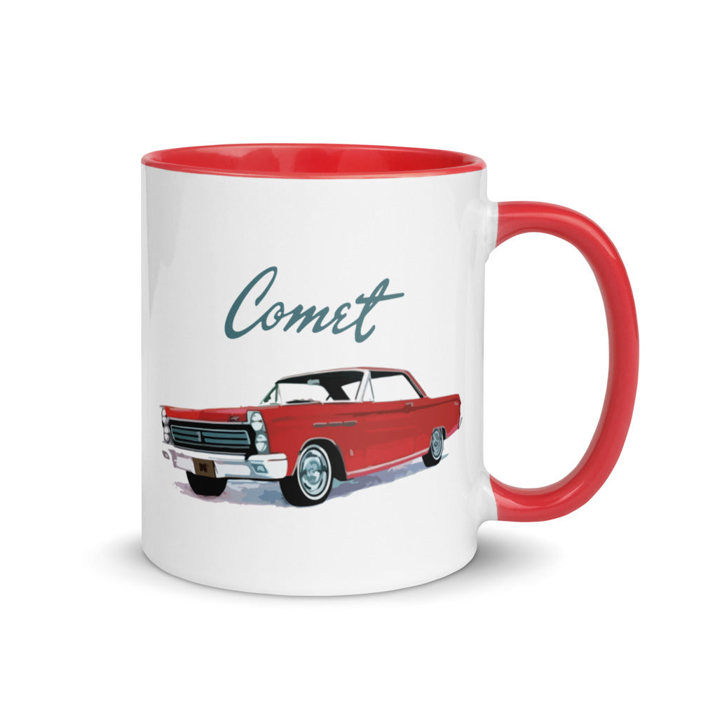 1965 Comet Cyclone Red Classic Car Custom Mug with Color Inside