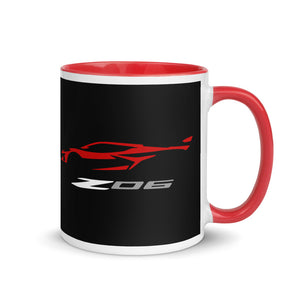 2023 Corvette Z06 C8 Torch Red Vette Silhouette Custom Mug with Color Inside