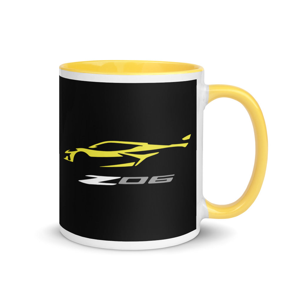 2023 Corvette Z06 C8 Vette Accelerate Yellow Custom Mug with Color Inside