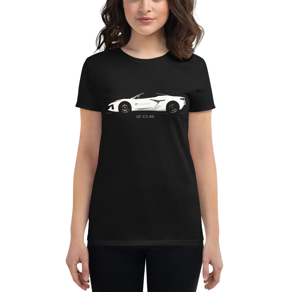 2023 Corvette C8 Z06 70th Anniversary Vette Convertible Sportscar Women's short sleeve t-shirt