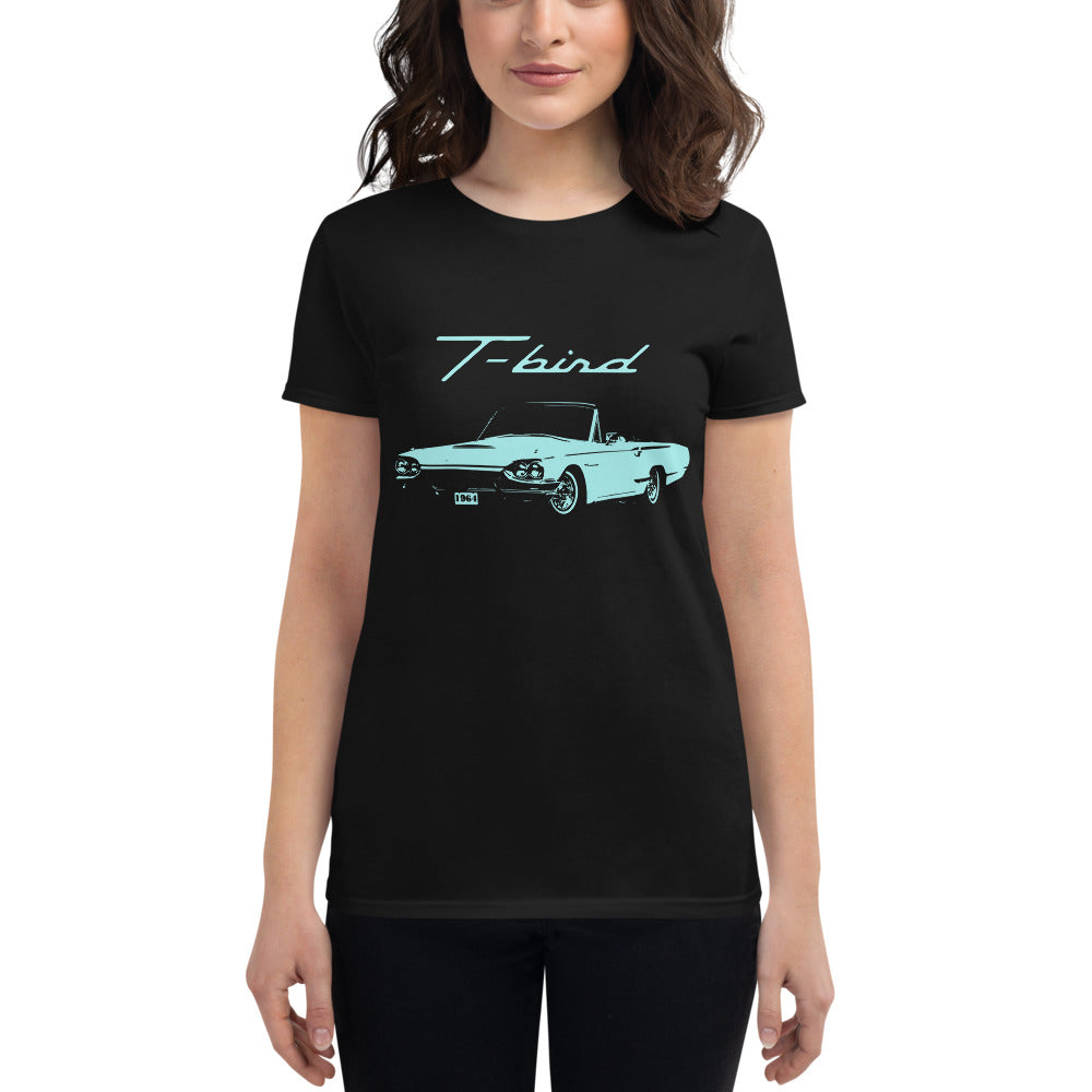 1964 Thunderbird T-bird Classic Car Custom Collector Cars Art American Automotive Nostalgia Women's short sleeve t-shirt
