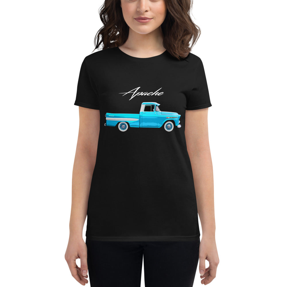 1959 Chevy Apache 31 Fleetside Antique Pickup Truck Women's short sleeve t-shirt