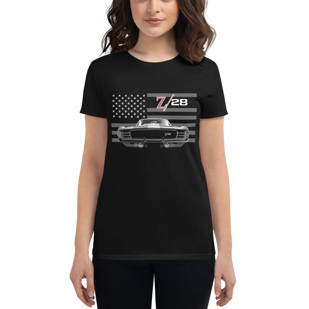Vintage Chevy Camaro Z/28 1st Gen Z28 Muscle Car Club Women's short sleeve t-shirt