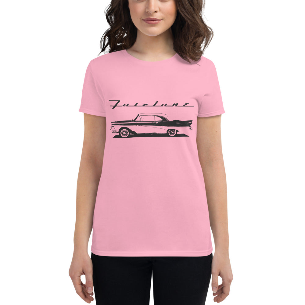 1958 Fairlane 500 American Classic car Automotive Nostalgia Women's short sleeve t-shirt