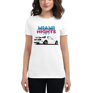 White RX-7 Miami Nights Car Club JDM Street Race Custom Chillwave Women's short sleeve t-shirt