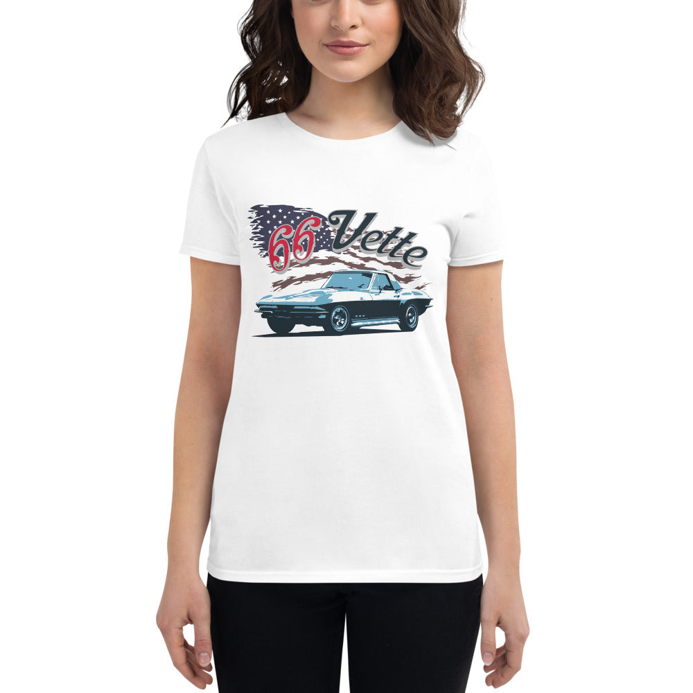 1966 Corvette Convertible C2 Vette American Classic Collector Gift Women's short sleeve t-shirt