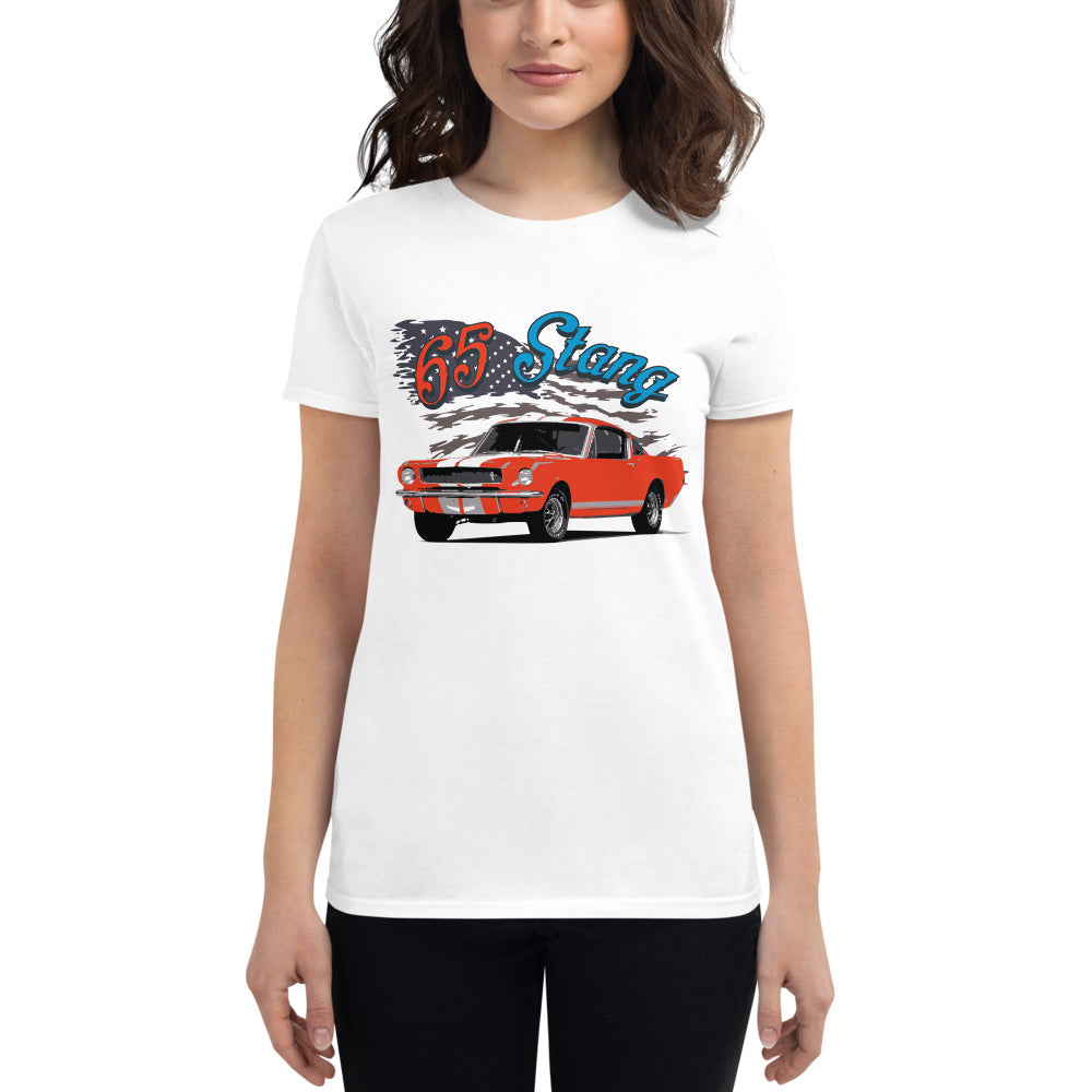 1965 Mustang Fastback American Classic Car Nostalgia Women's short sleeve t-shirt