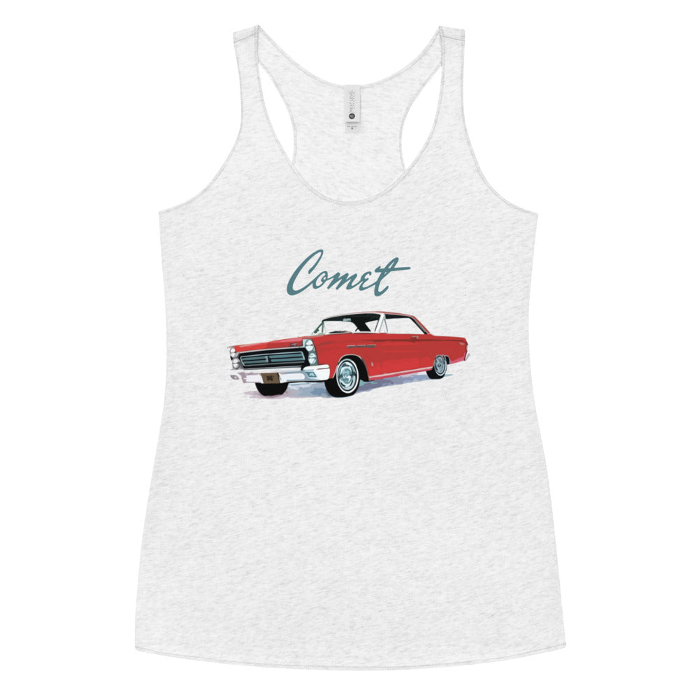 1965 Comet Cyclone Red Classic Car Women's Racerback Tank