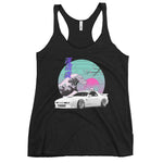 RX7 Vaporwave 80s 90s JDM Tuning Car Drift Racing Tank Top in black, front view
