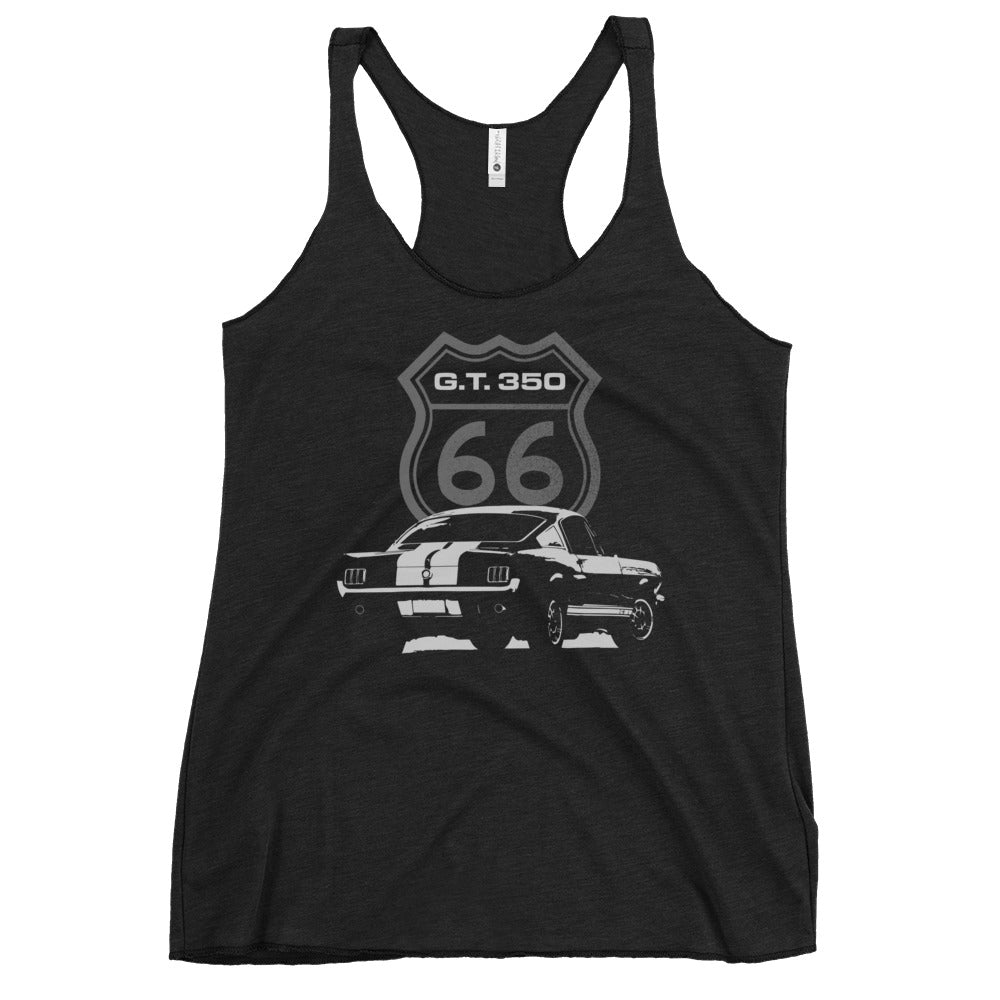 1966 Shelby GT350 Fastback Mustang Collector Car Gift Women's Racerback Tank